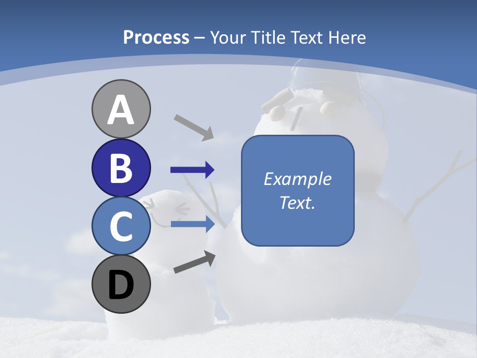 A Snowman With Two Snowmen In The Snow PowerPoint Template