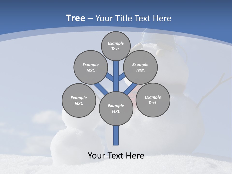 A Snowman With Two Snowmen In The Snow PowerPoint Template