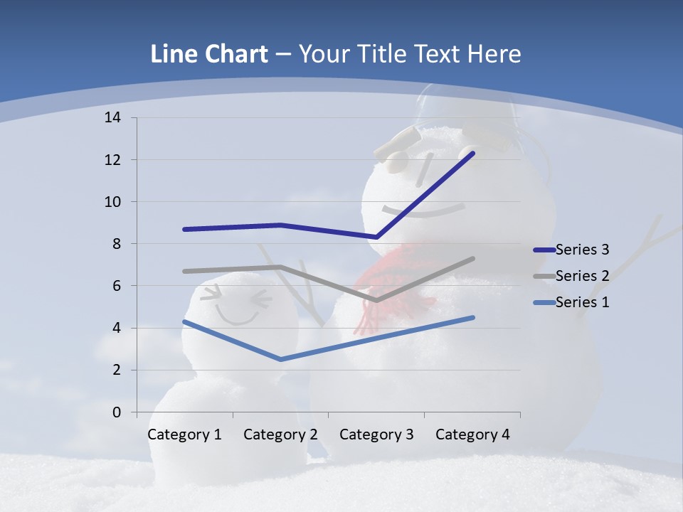 A Snowman With Two Snowmen In The Snow PowerPoint Template