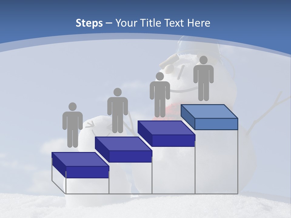 A Snowman With Two Snowmen In The Snow PowerPoint Template