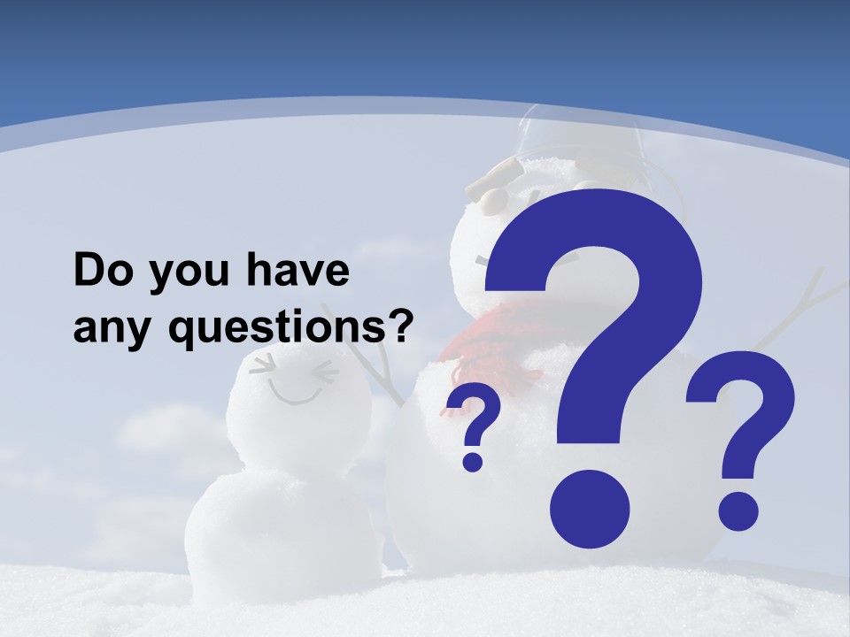 A Snowman With Two Snowmen In The Snow PowerPoint Template