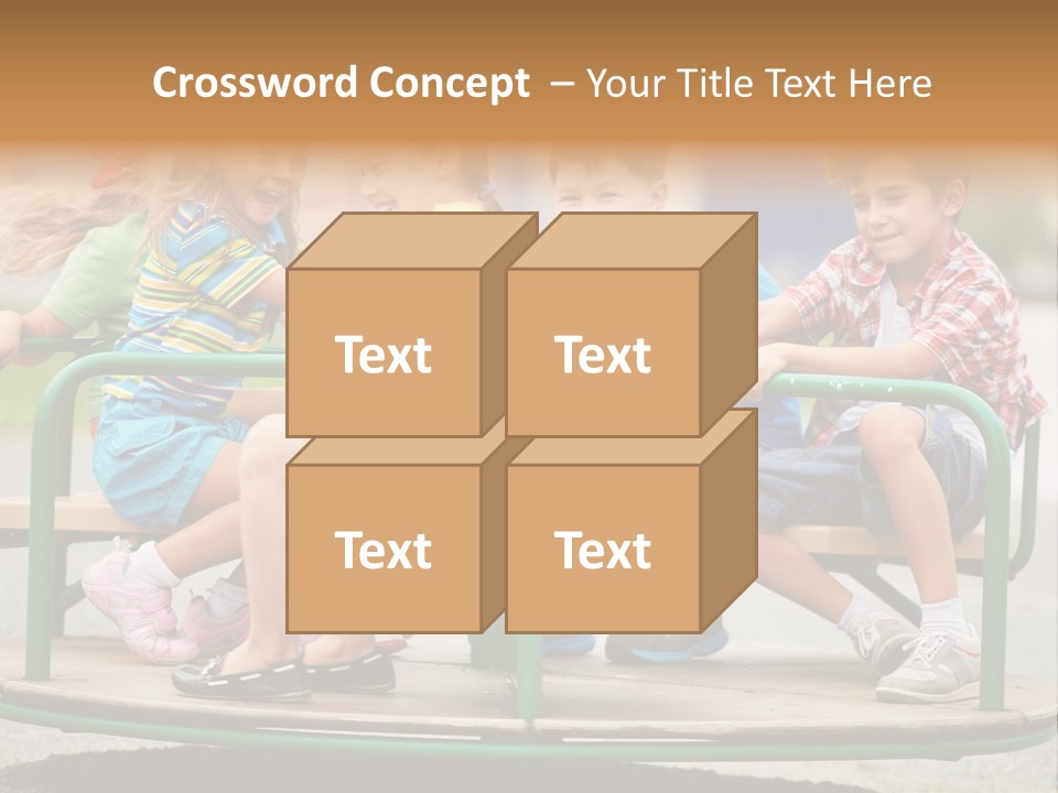 A Group Of Children Sitting On A Park Bench PowerPoint Template