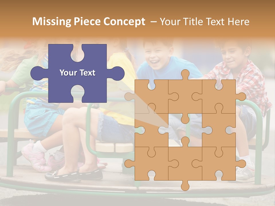 A Group Of Children Sitting On A Park Bench PowerPoint Template