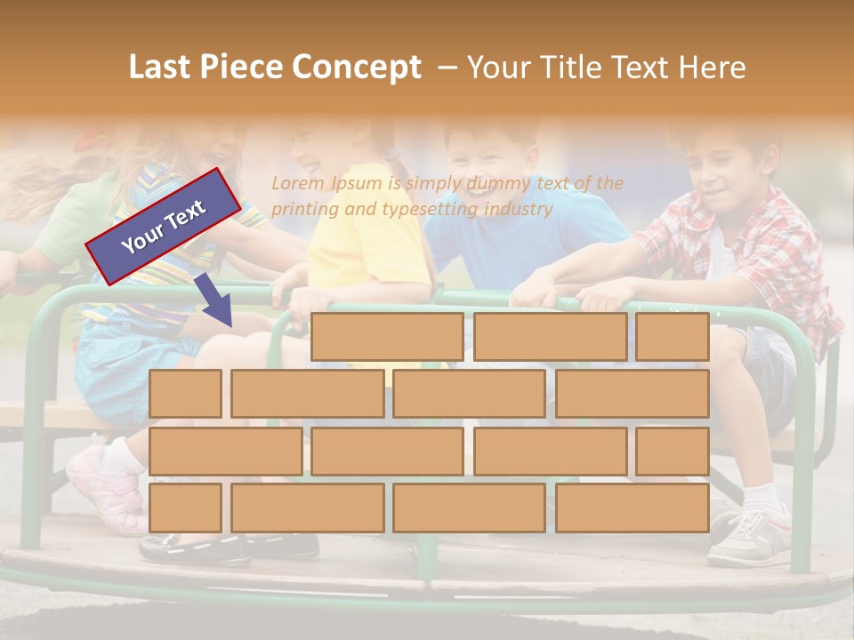 A Group Of Children Sitting On A Park Bench PowerPoint Template