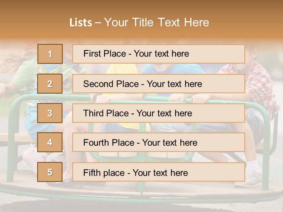 A Group Of Children Sitting On A Park Bench PowerPoint Template