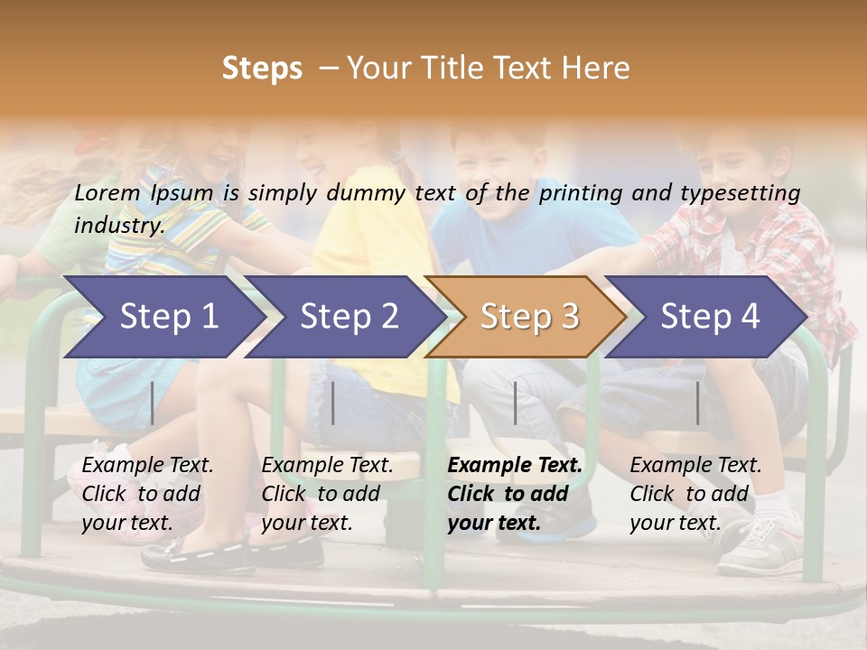 A Group Of Children Sitting On A Park Bench PowerPoint Template