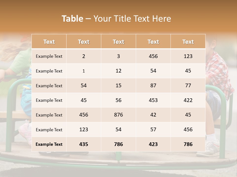 A Group Of Children Sitting On A Park Bench PowerPoint Template