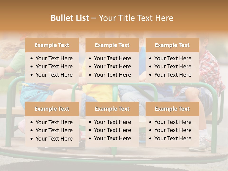 A Group Of Children Sitting On A Park Bench PowerPoint Template