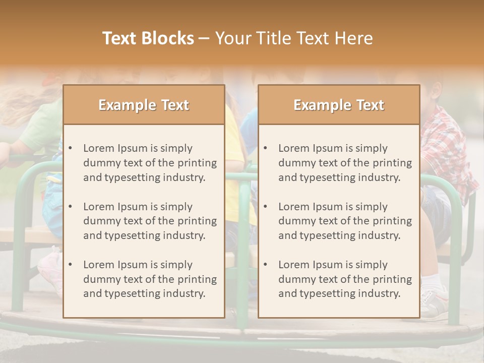 A Group Of Children Sitting On A Park Bench PowerPoint Template