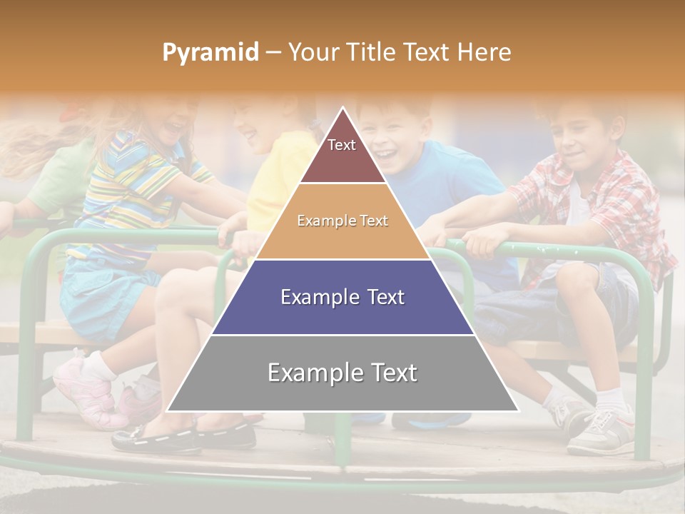 A Group Of Children Sitting On A Park Bench PowerPoint Template
