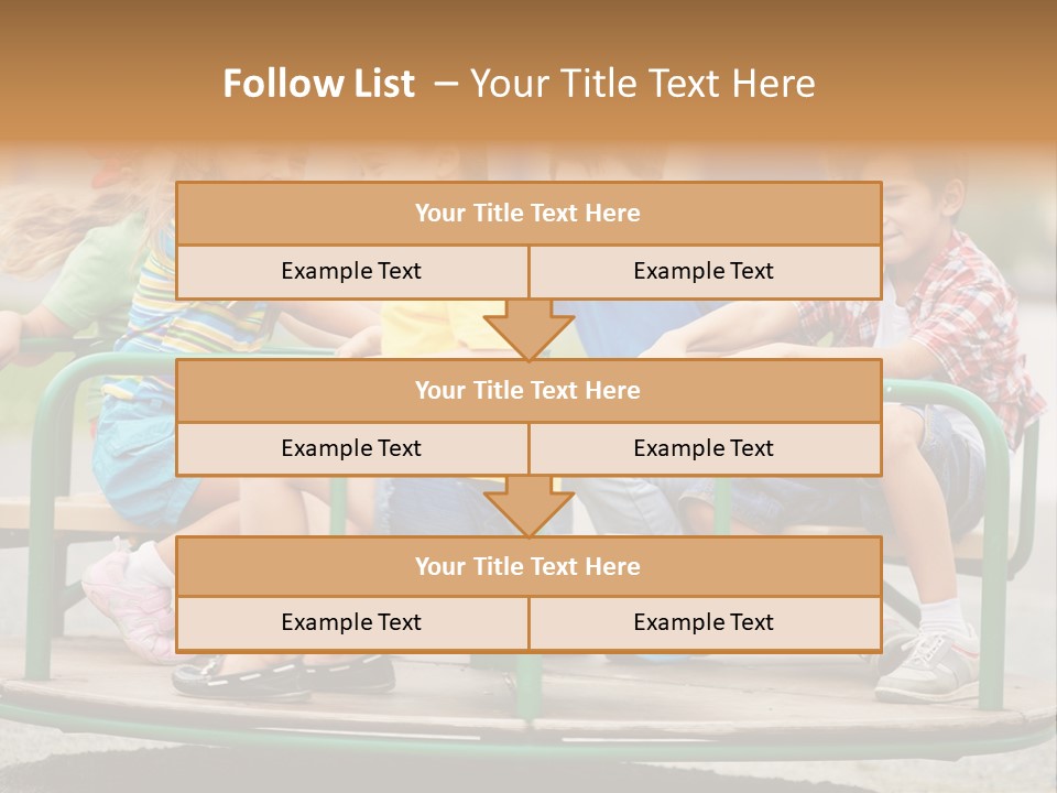 A Group Of Children Sitting On A Park Bench PowerPoint Template