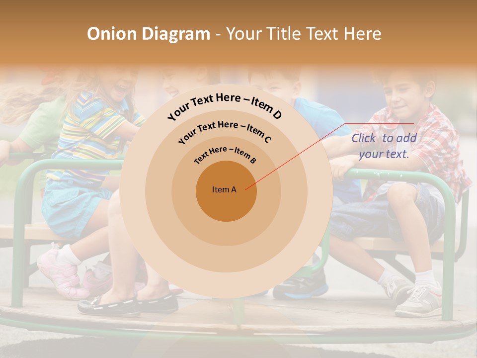 A Group Of Children Sitting On A Park Bench PowerPoint Template