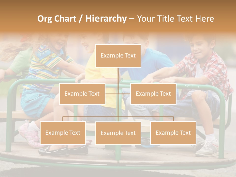 A Group Of Children Sitting On A Park Bench PowerPoint Template