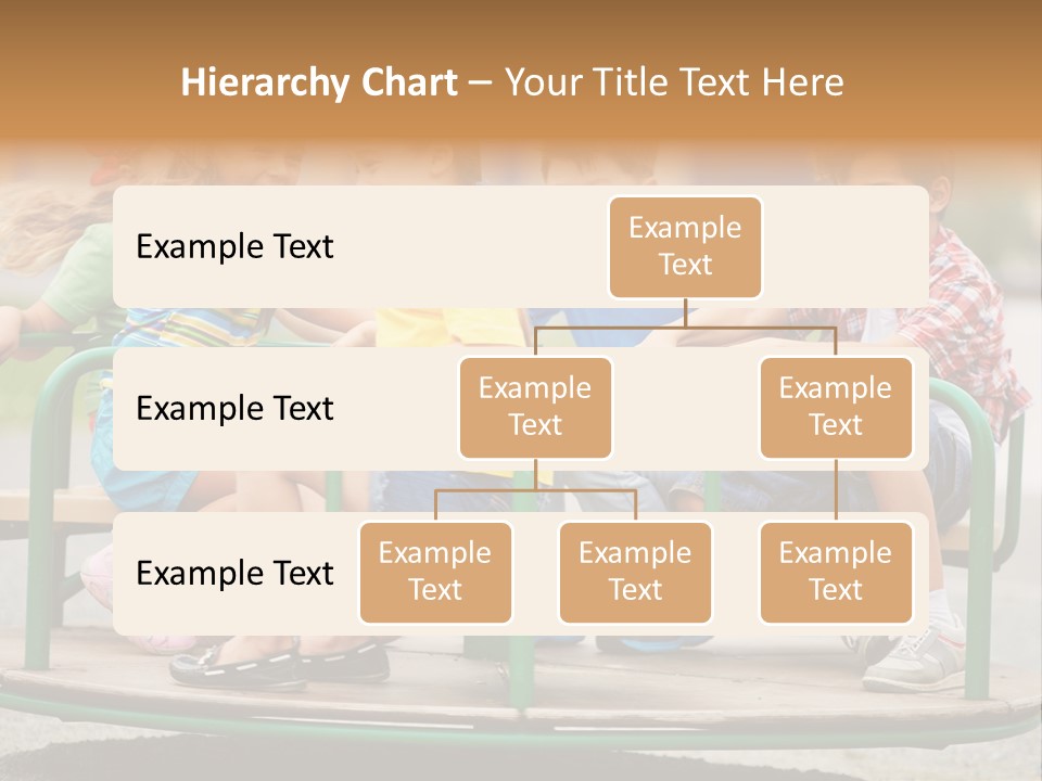 A Group Of Children Sitting On A Park Bench PowerPoint Template
