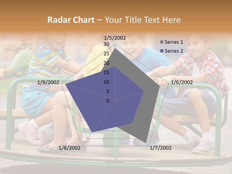 A Group Of Children Sitting On A Park Bench PowerPoint Template