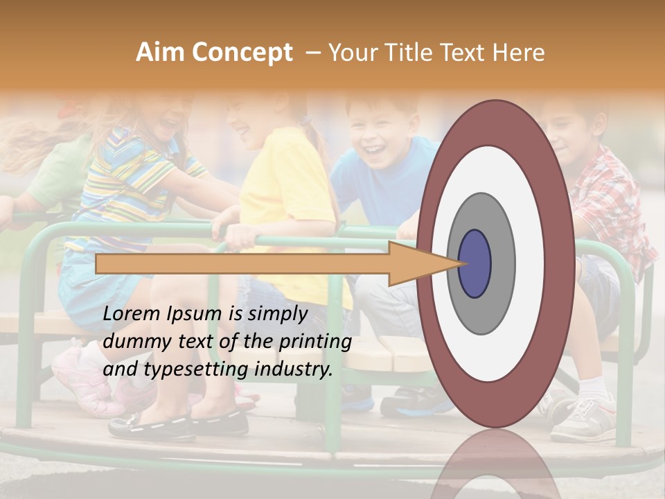 A Group Of Children Sitting On A Park Bench PowerPoint Template