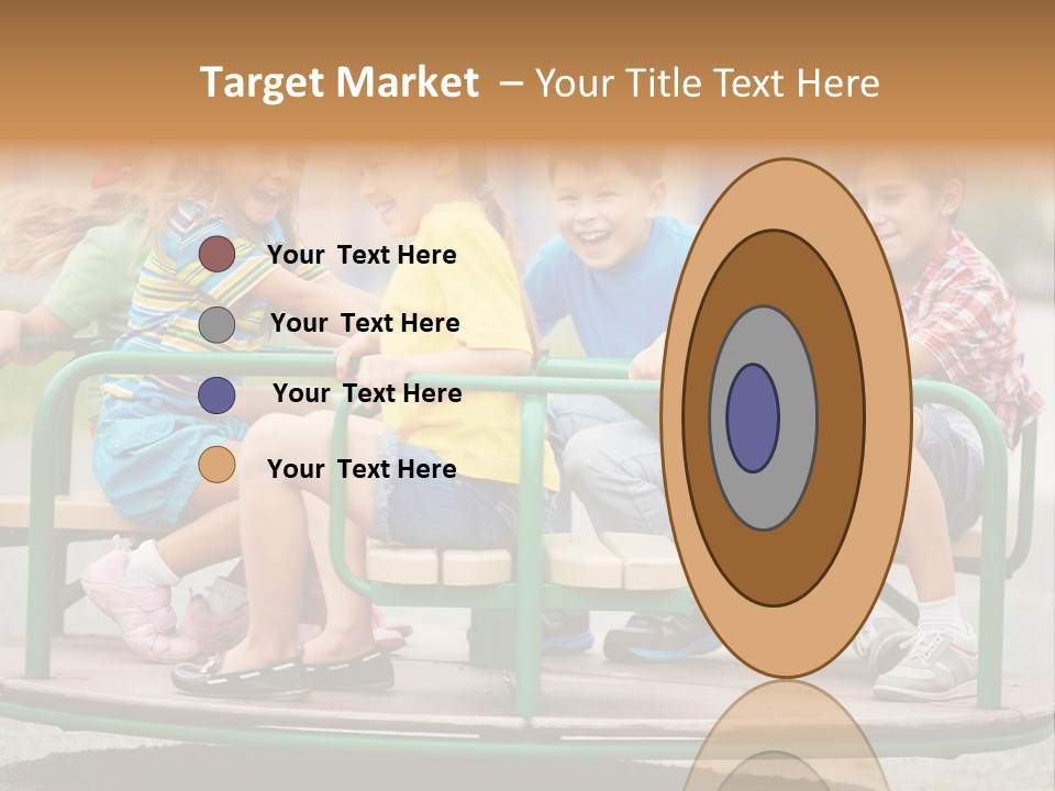 A Group Of Children Sitting On A Park Bench PowerPoint Template