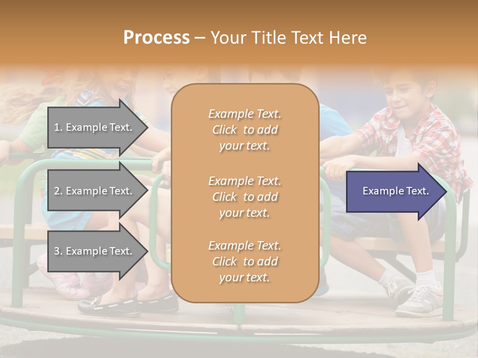A Group Of Children Sitting On A Park Bench PowerPoint Template