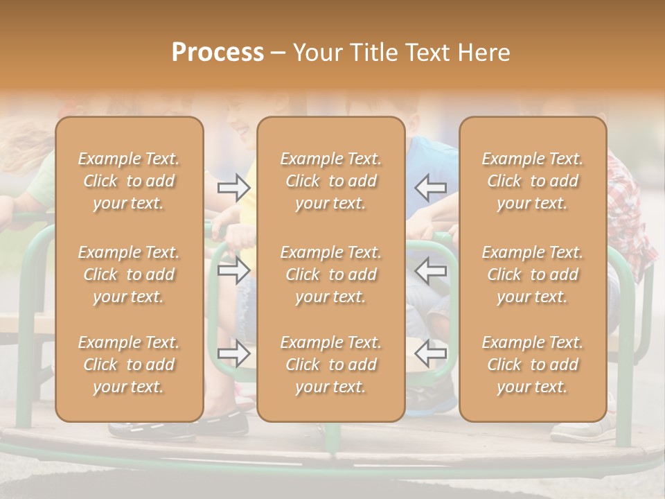 A Group Of Children Sitting On A Park Bench PowerPoint Template