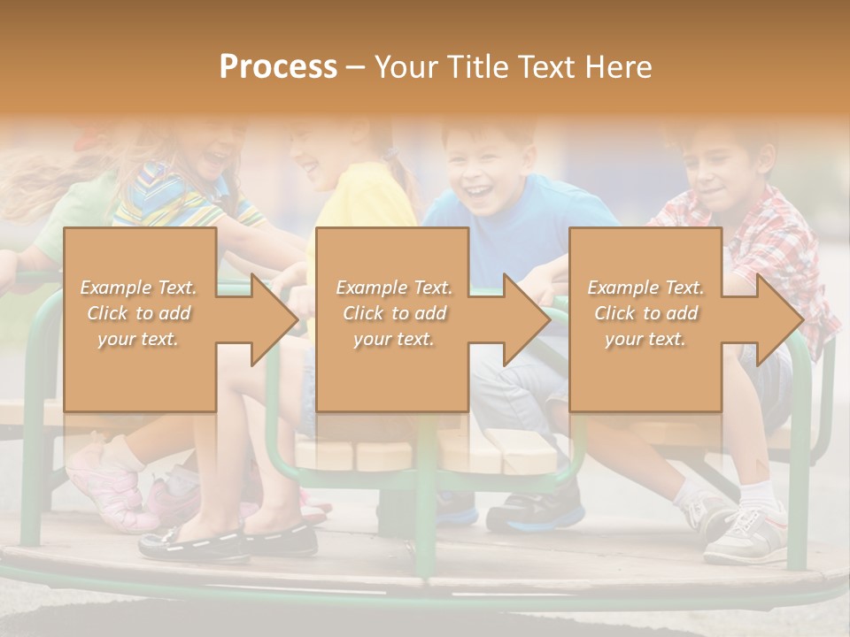 A Group Of Children Sitting On A Park Bench PowerPoint Template