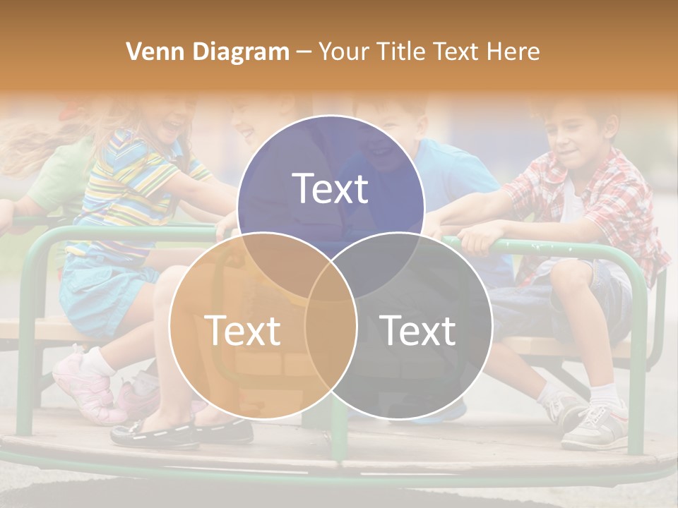 A Group Of Children Sitting On A Park Bench PowerPoint Template