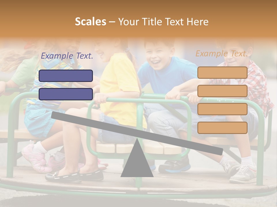 A Group Of Children Sitting On A Park Bench PowerPoint Template