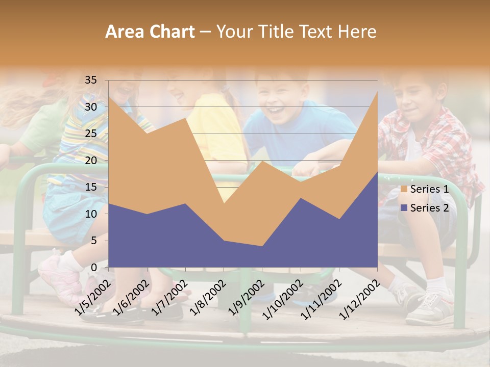 A Group Of Children Sitting On A Park Bench PowerPoint Template