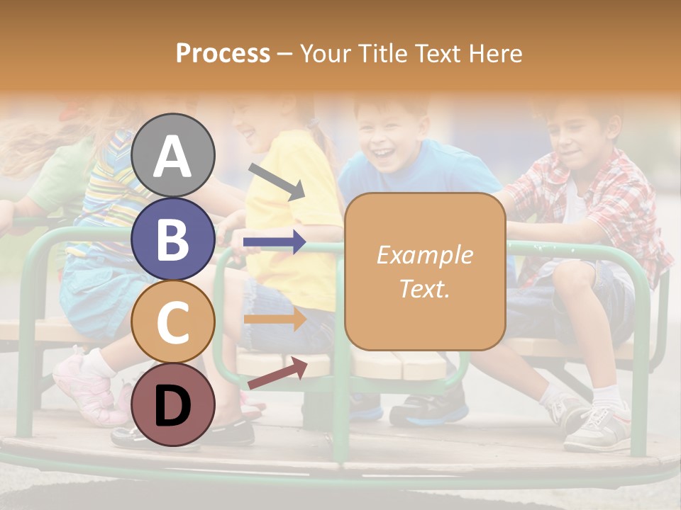 A Group Of Children Sitting On A Park Bench PowerPoint Template