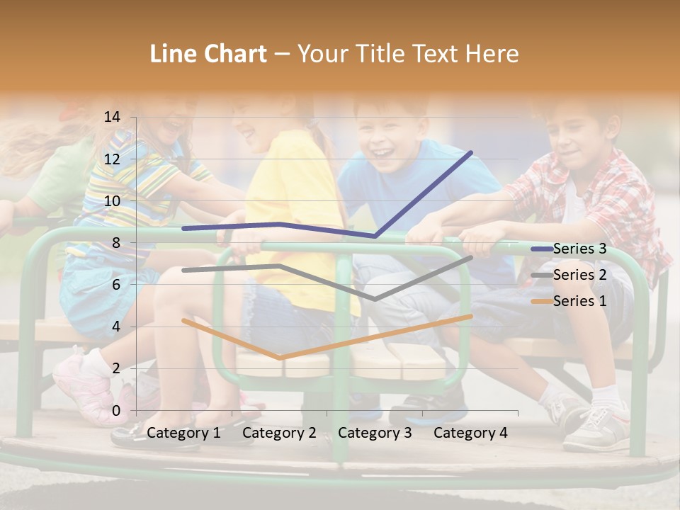 A Group Of Children Sitting On A Park Bench PowerPoint Template