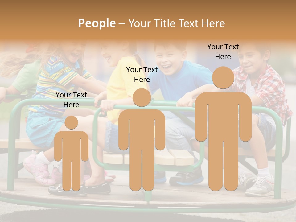 A Group Of Children Sitting On A Park Bench PowerPoint Template