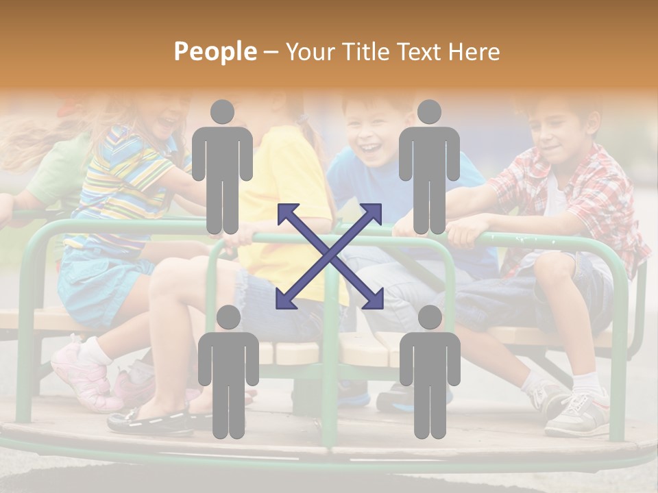A Group Of Children Sitting On A Park Bench PowerPoint Template