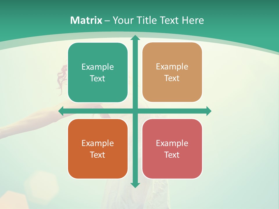 A Woman With Her Arms Outstretched In The Air PowerPoint Template