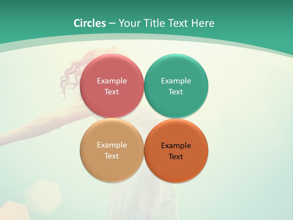 A Woman With Her Arms Outstretched In The Air PowerPoint Template