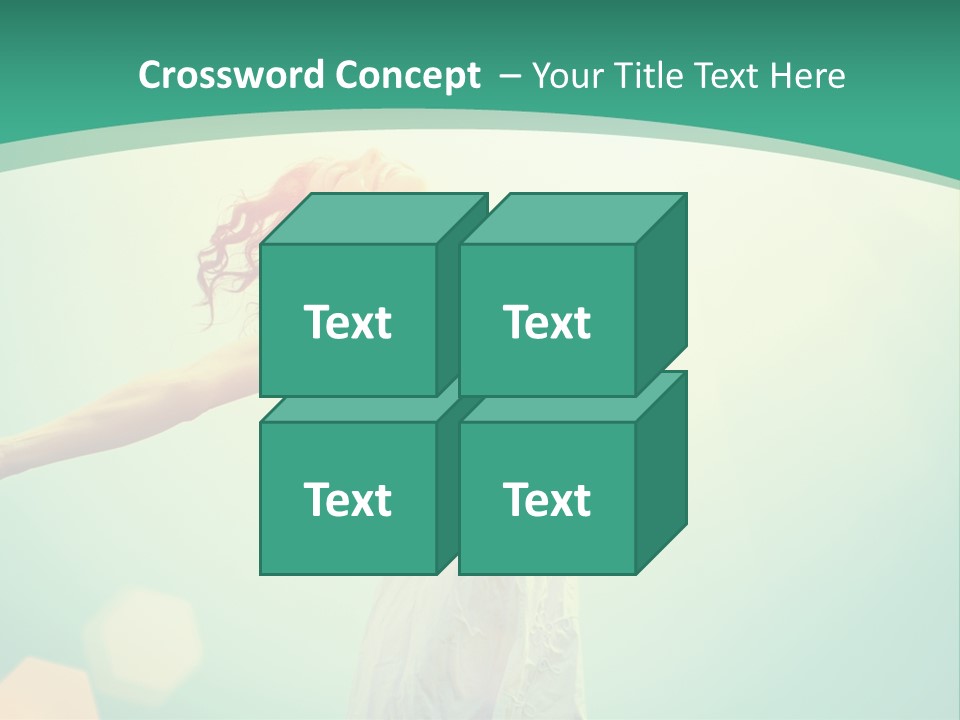 A Woman With Her Arms Outstretched In The Air PowerPoint Template