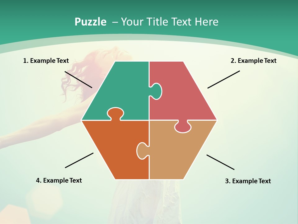 A Woman With Her Arms Outstretched In The Air PowerPoint Template