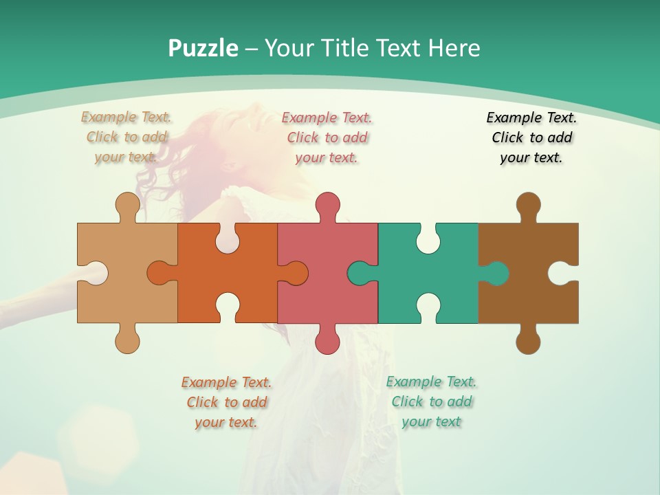 A Woman With Her Arms Outstretched In The Air PowerPoint Template