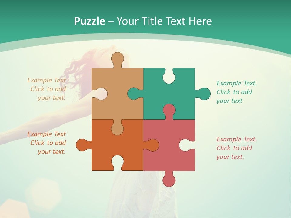 A Woman With Her Arms Outstretched In The Air PowerPoint Template