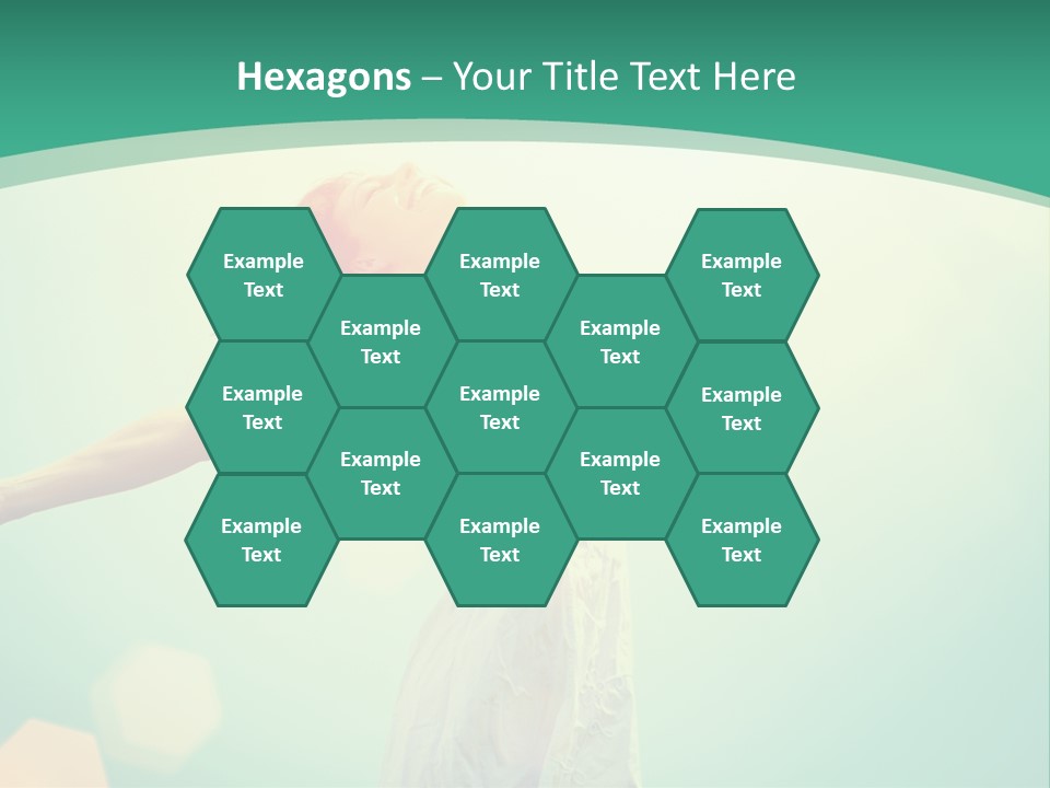 A Woman With Her Arms Outstretched In The Air PowerPoint Template