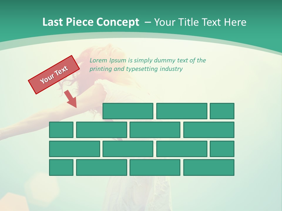 A Woman With Her Arms Outstretched In The Air PowerPoint Template