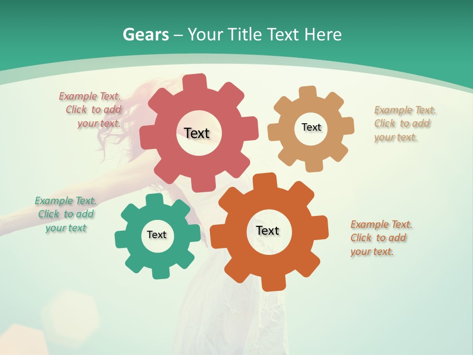 A Woman With Her Arms Outstretched In The Air PowerPoint Template