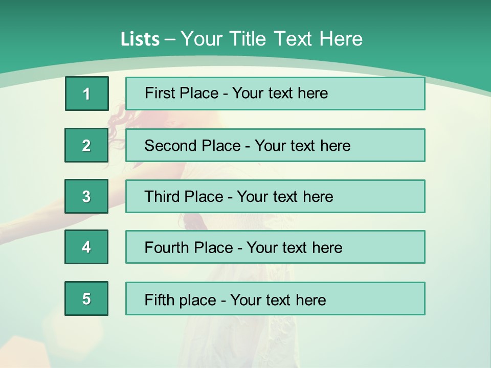 A Woman With Her Arms Outstretched In The Air PowerPoint Template
