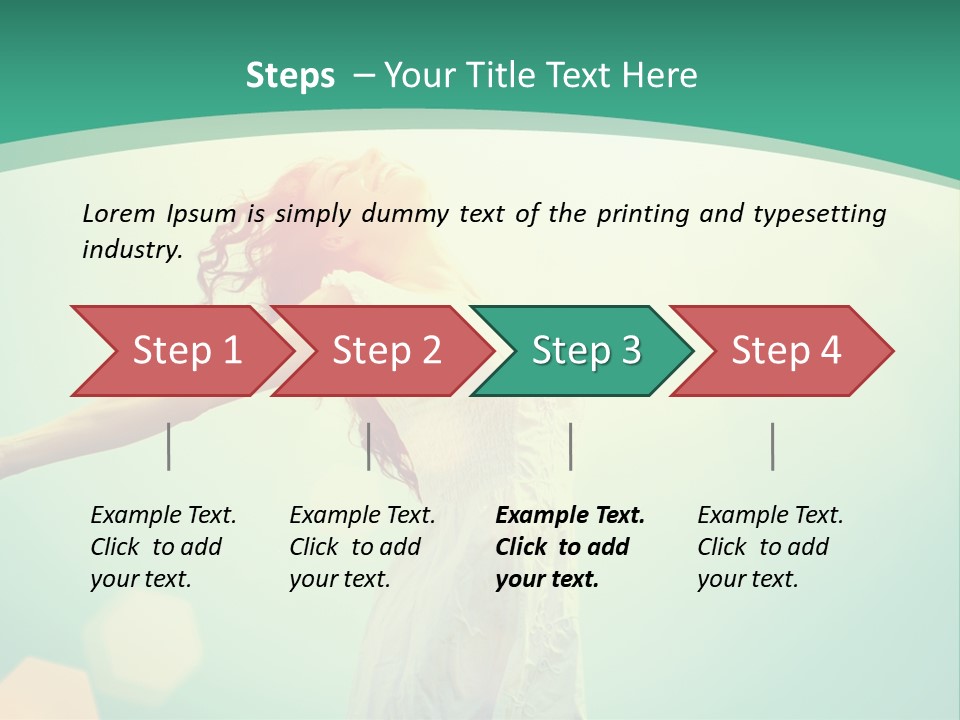 A Woman With Her Arms Outstretched In The Air PowerPoint Template