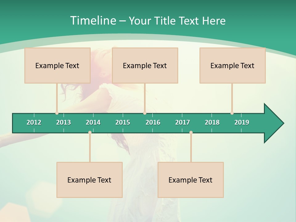 A Woman With Her Arms Outstretched In The Air PowerPoint Template