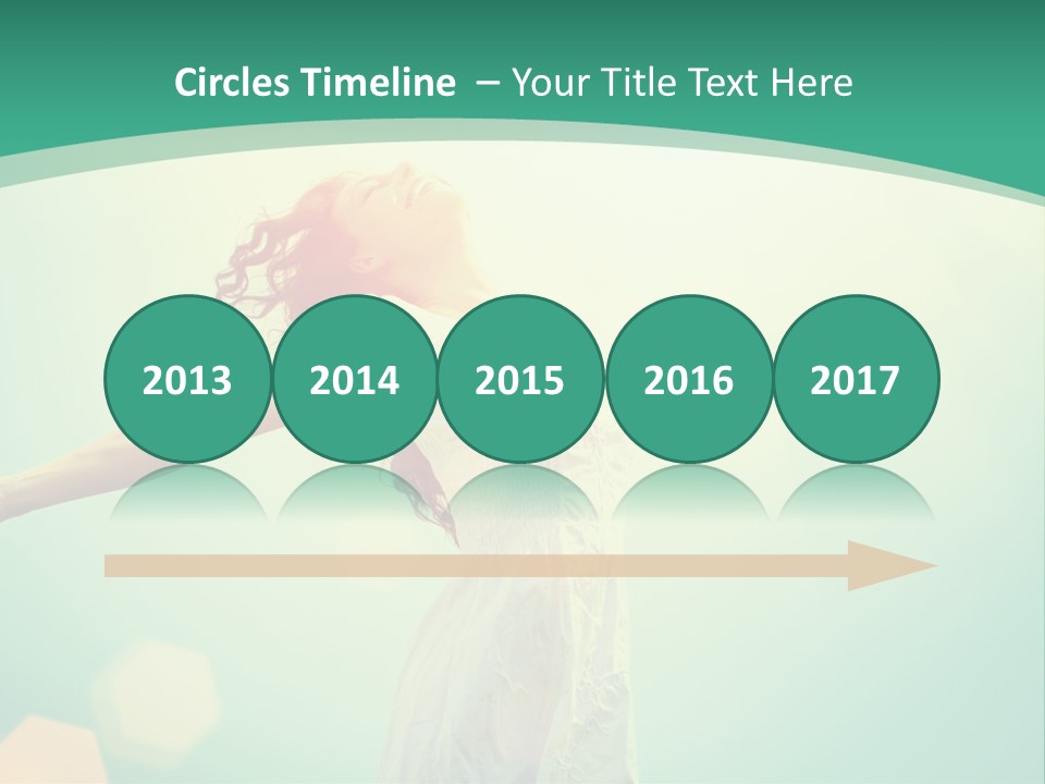 A Woman With Her Arms Outstretched In The Air PowerPoint Template