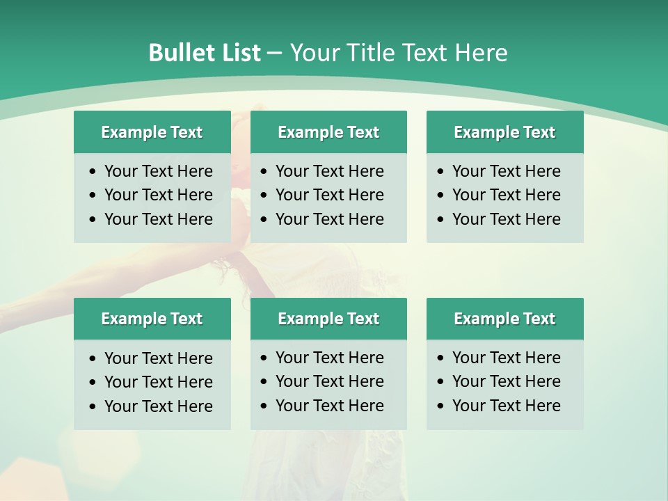 A Woman With Her Arms Outstretched In The Air PowerPoint Template