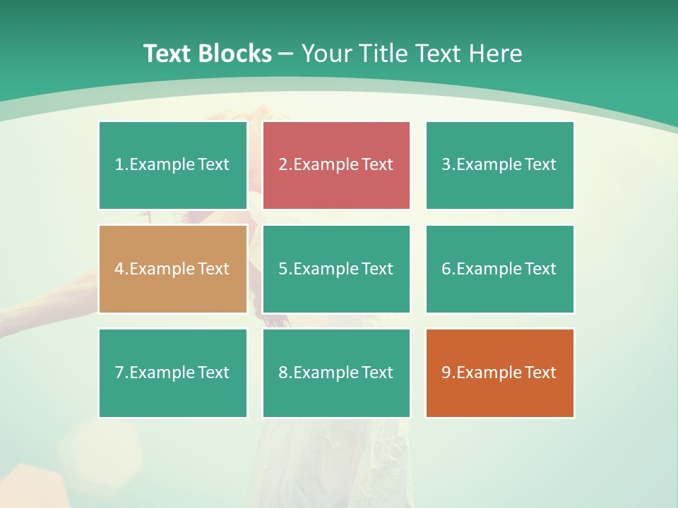 A Woman With Her Arms Outstretched In The Air PowerPoint Template