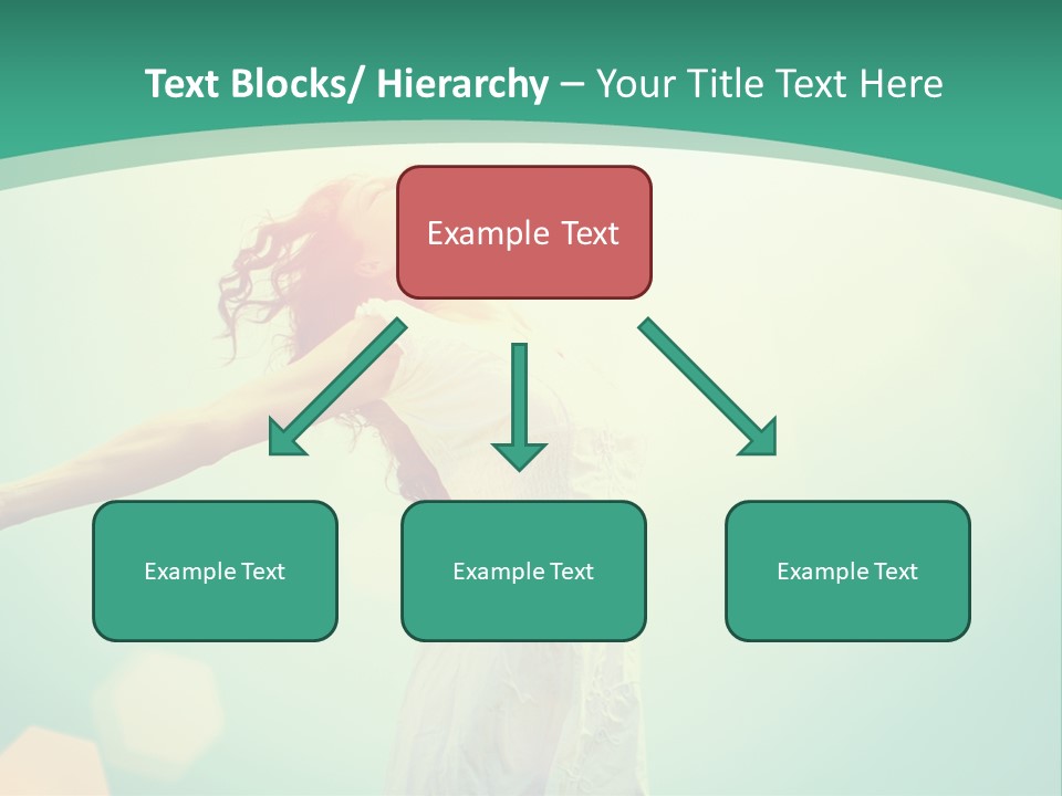 A Woman With Her Arms Outstretched In The Air PowerPoint Template