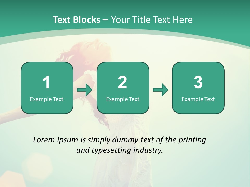 A Woman With Her Arms Outstretched In The Air PowerPoint Template