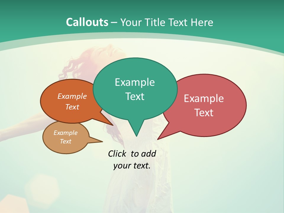 A Woman With Her Arms Outstretched In The Air PowerPoint Template