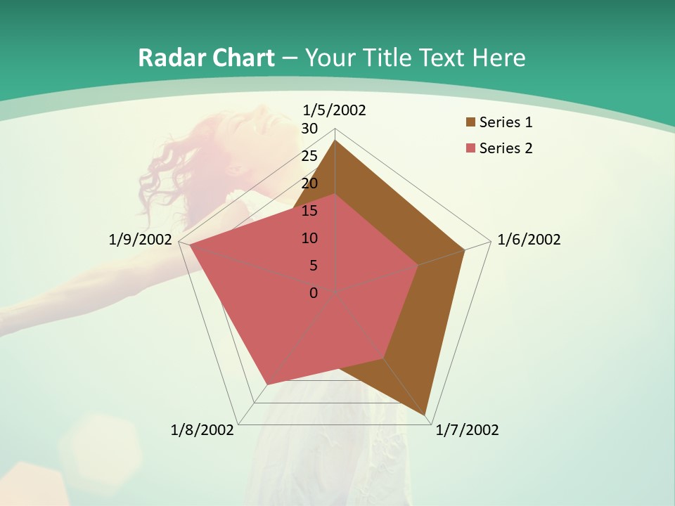 A Woman With Her Arms Outstretched In The Air PowerPoint Template
